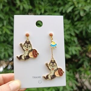 Cartoon Alloy Asymmetric Heart Earrings